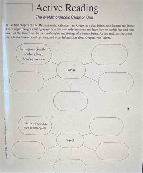 Active reading the metamorphosis chapter 1 answers key free printable worksheets Browse through the table of contents and read the back cover. . Active reading the metamorphosis chapter one answer key